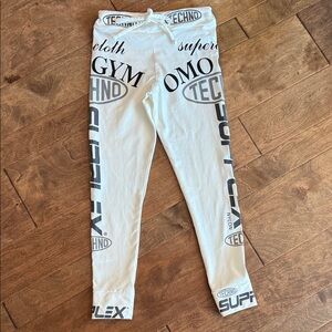Vintage 1993 Norma Kamali OMO Gym Supplex Graphic Leggings S